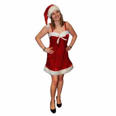 Sexy fluwelen kerstjurkje inclusief kerstmuts